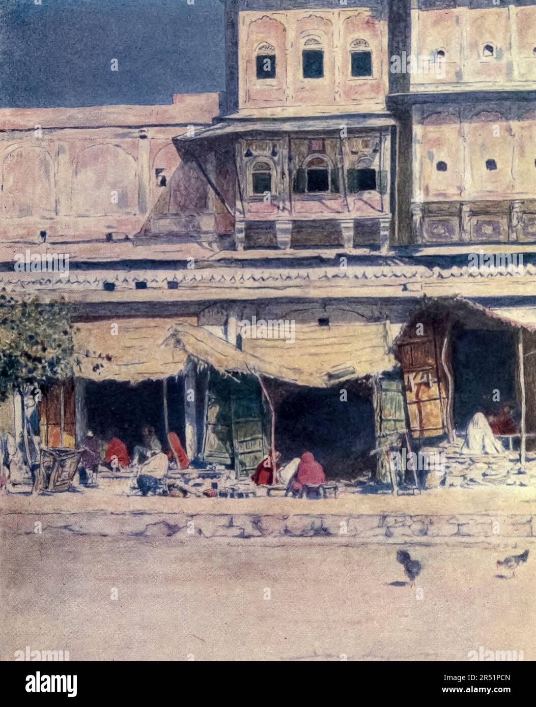 NEGOZI NATIVI pittura di Mortimer Menpes dal libro " Home LIFE in India " di John b. Finnemore, data di pubblicazione 1917 pubblicato da Adam e Charles Black London. Foto Stock