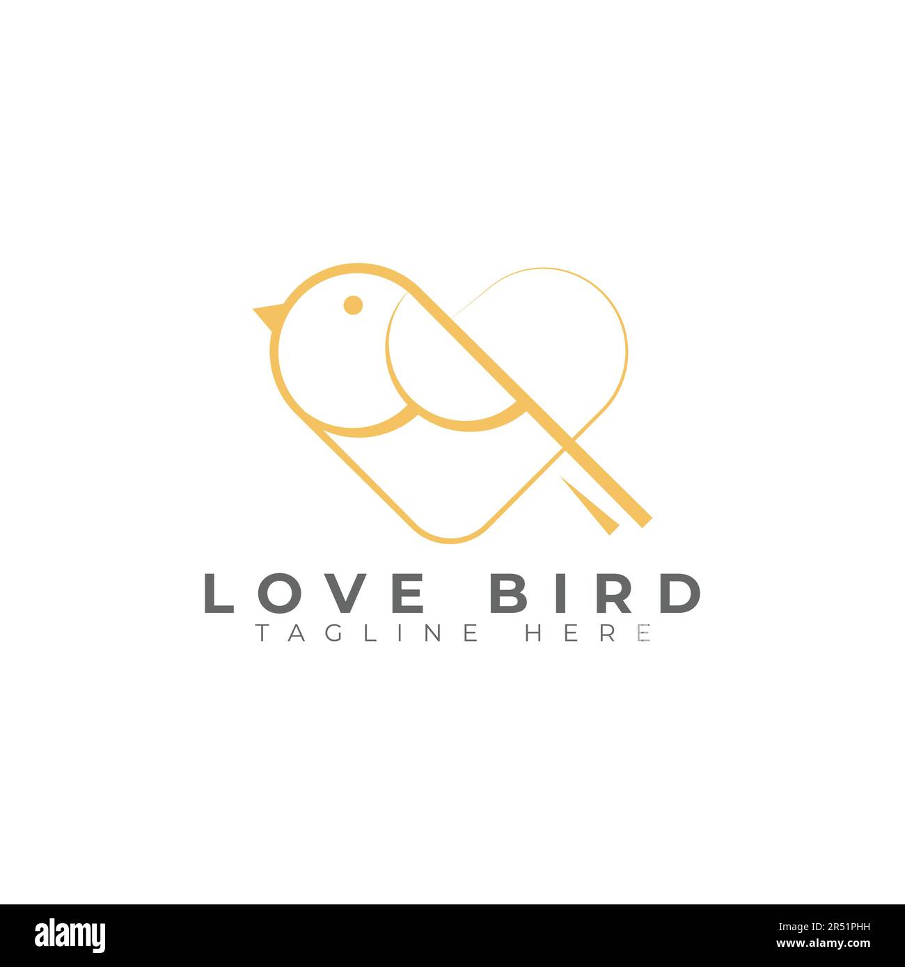eps10 vettore amore uccello modello di design logo con la combinazione o uccello e cuore isolato su sfondo bianco Illustrazione Vettoriale