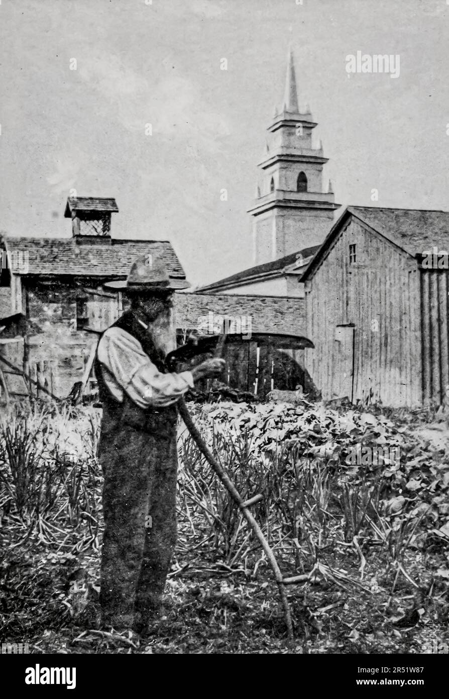 A Villager, The Valley of the Genesee fotografia in bianco e nero di Clifton Johnson, dal libro ' Highways and byways of the Great Lakes ' Pubblicazione data 1911 Editore New York, The Macmillan Company; Londra, Macmillan e co., ltd. Foto Stock
