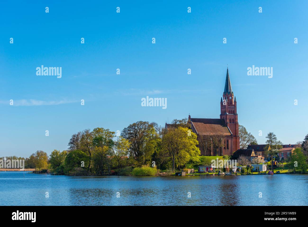 Roebel sulla Mueritz, St. Marien Church, Mecklenbrug Lake District, Mecklenburg-Pomerania occidentale, Germania orientale Foto Stock