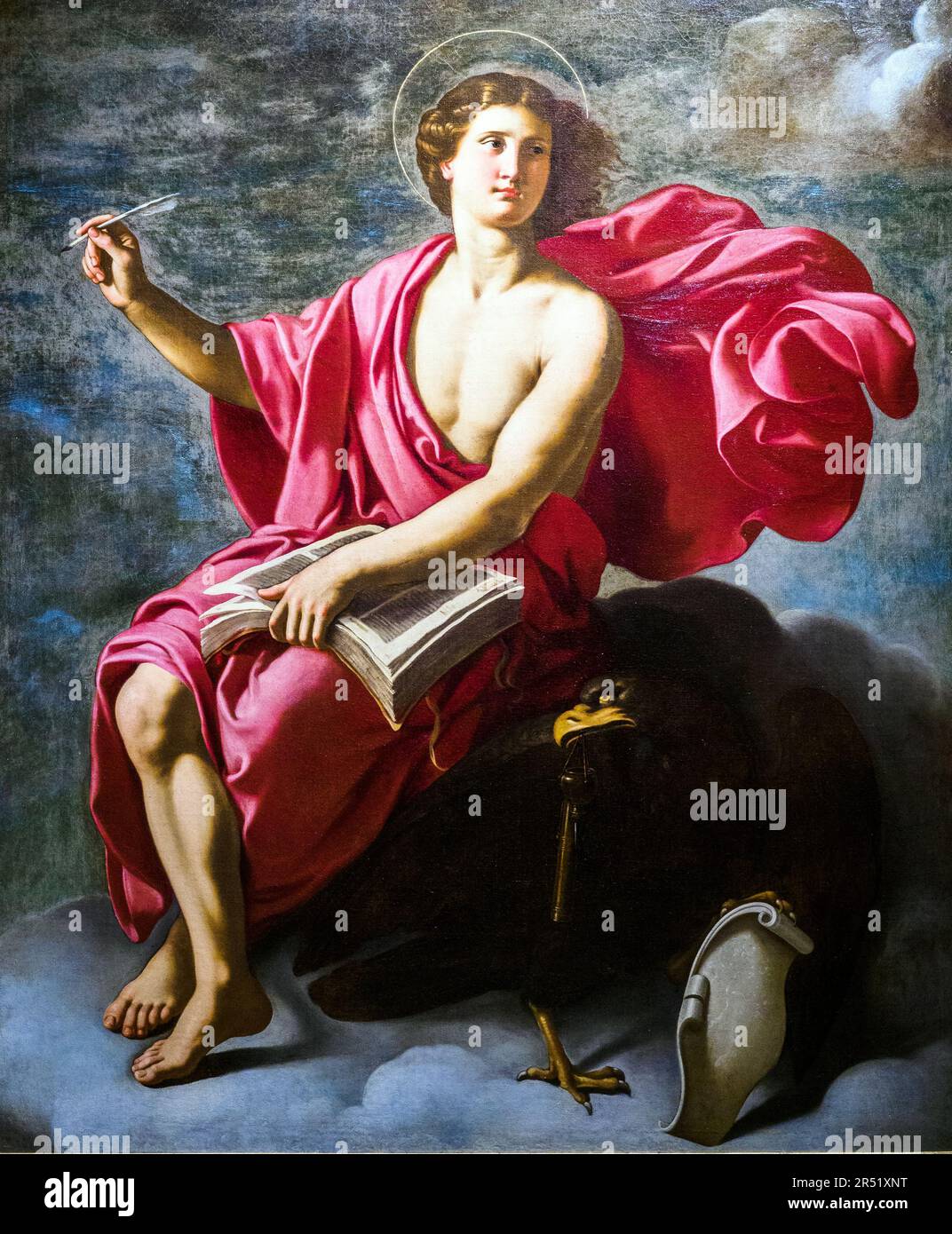 San Giovanni Evangelista su Patmos, fine 1610 - primi 1620 di Antiveduto Grammatica (Roma, 1569 - 1626) - olio su tela Foto Stock