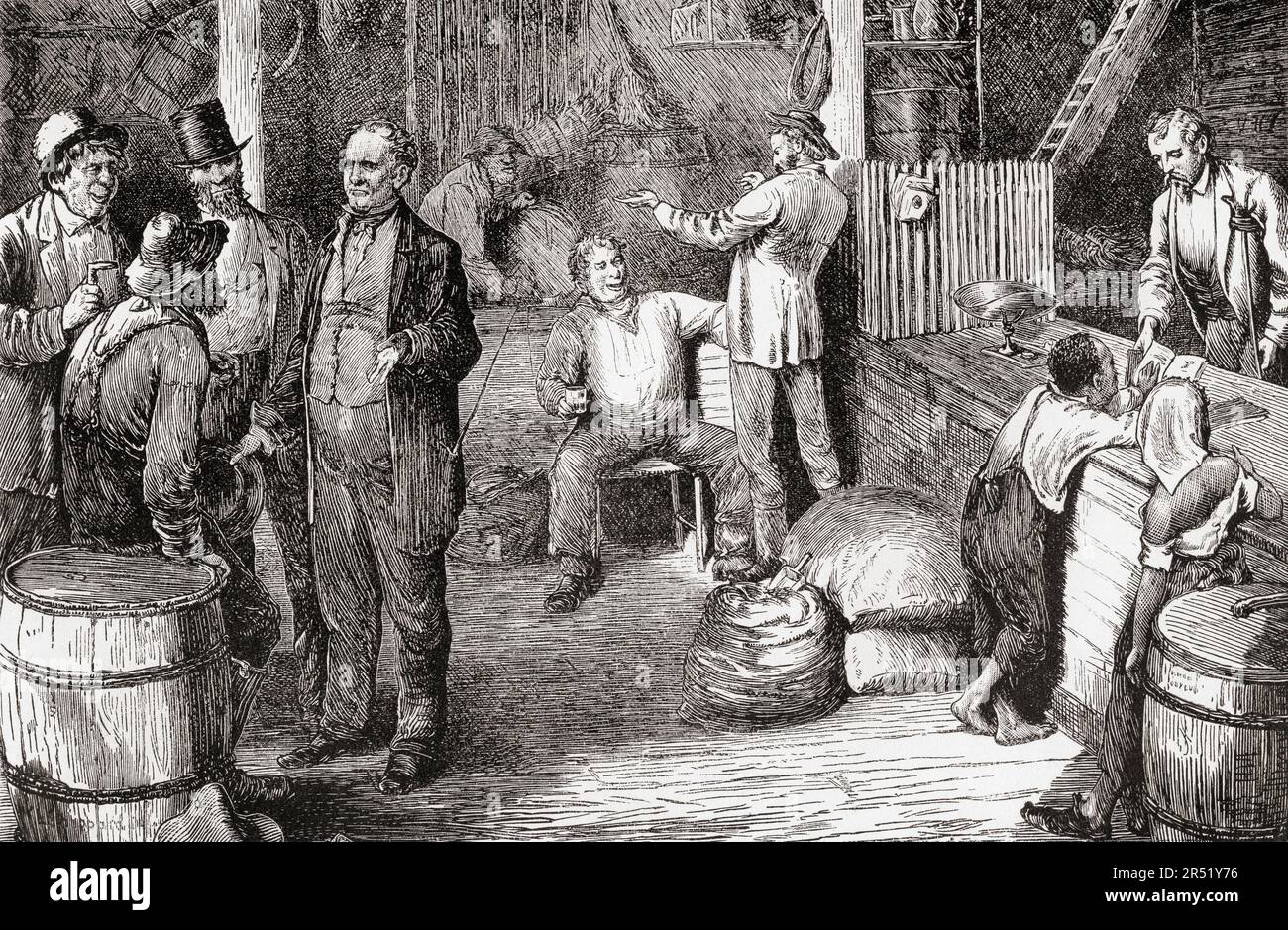 Un tipico negozio di campagna in Virginia, USA nel 19th ° secolo. Dall'America rivisitata: Dalla baia di New York al Golfo del Messico, pubblicato nel 1886. Foto Stock