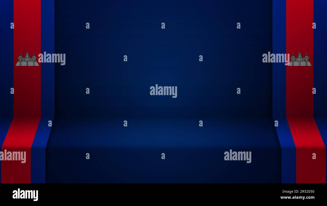 3D sfondo con bandiera della Cambogia. Un elemento di impatto per l'uso che si desidera fare di esso. Illustrazione Vettoriale