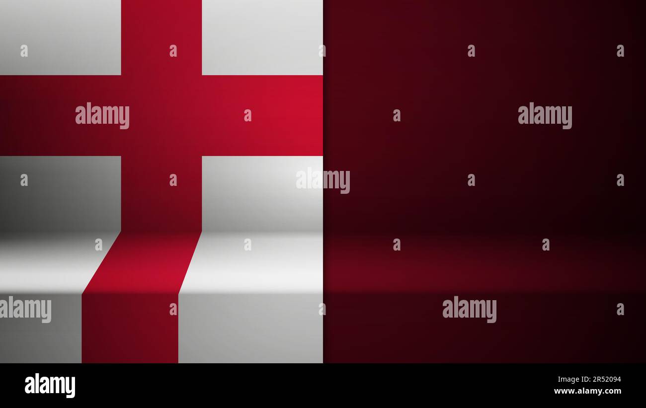 3D sfondo con bandiera d'Inghilterra. Un elemento di impatto per l'uso che si desidera fare di esso. Illustrazione Vettoriale