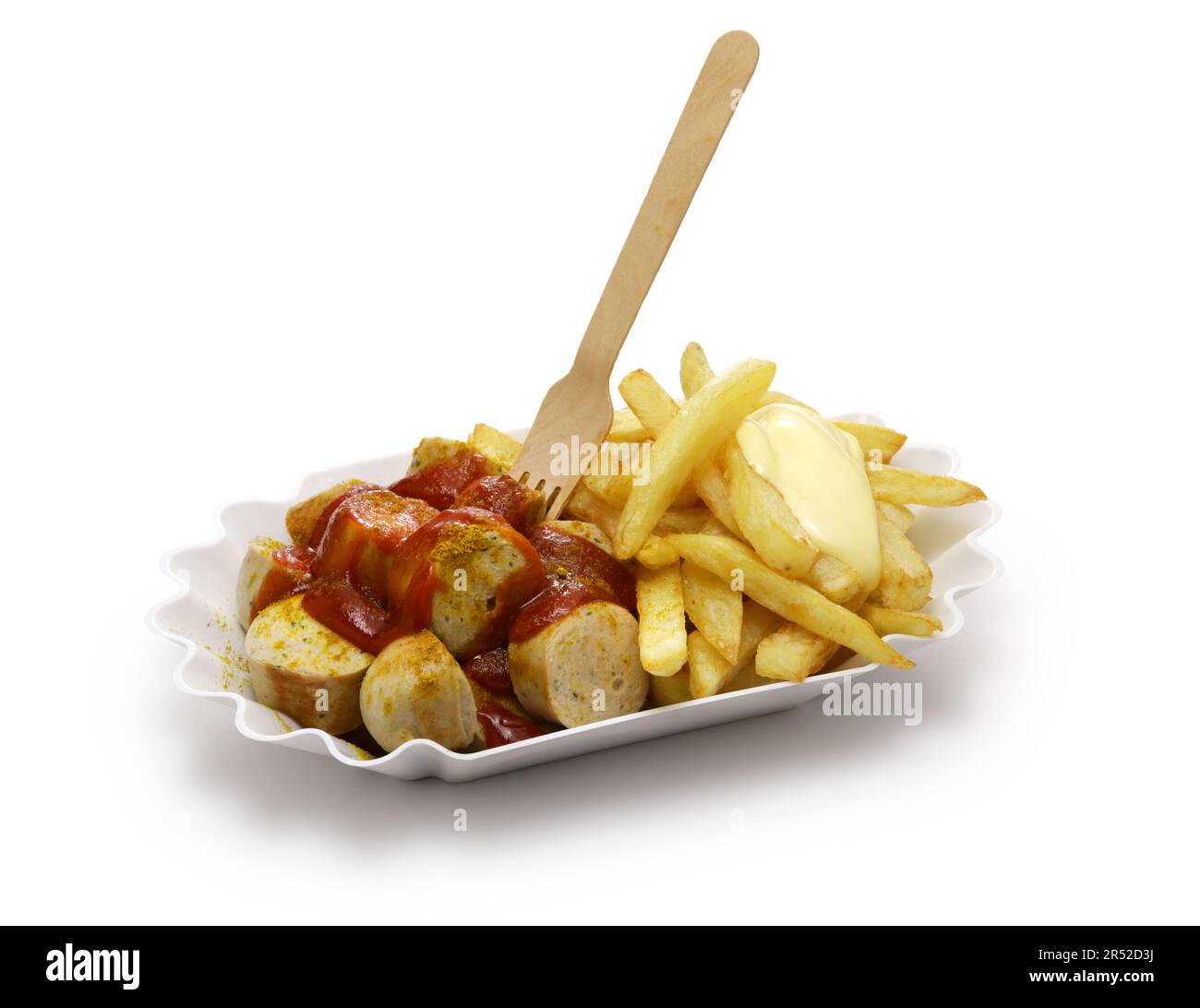 currywurst, salsiccia di curry tedesca, cibo di strada Foto Stock