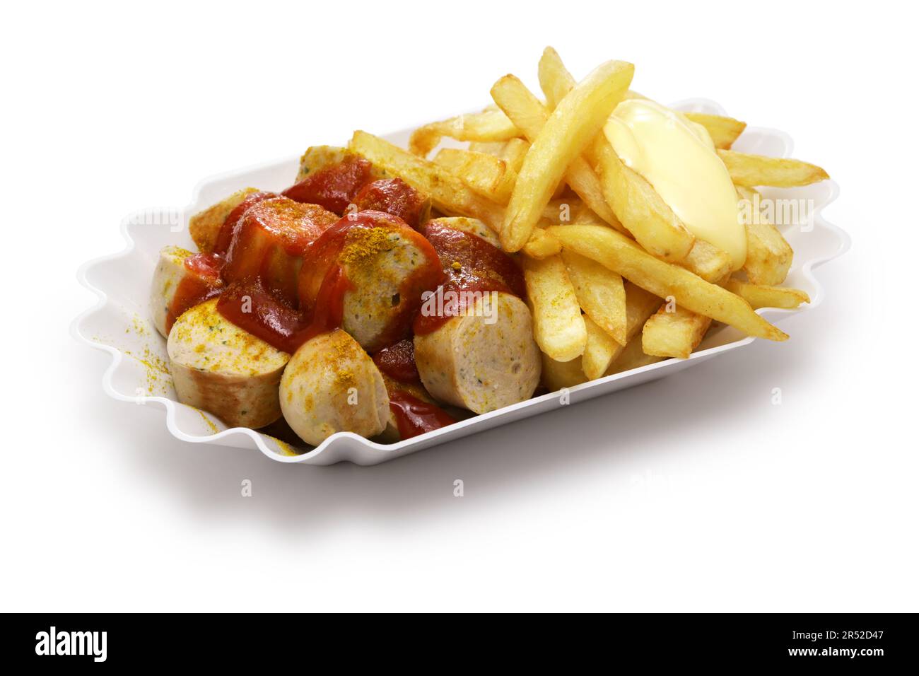 currywurst, salsiccia di curry tedesca, cibo di strada Foto Stock