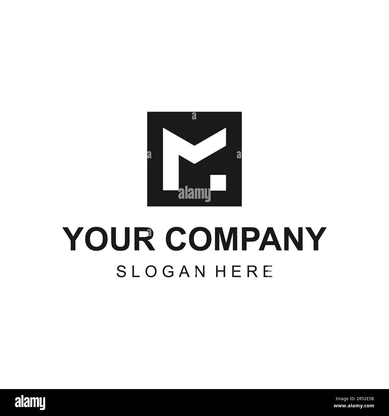 Disegno vettoriale moderno astratto con lettera quadrata M logo Illustrazione Vettoriale