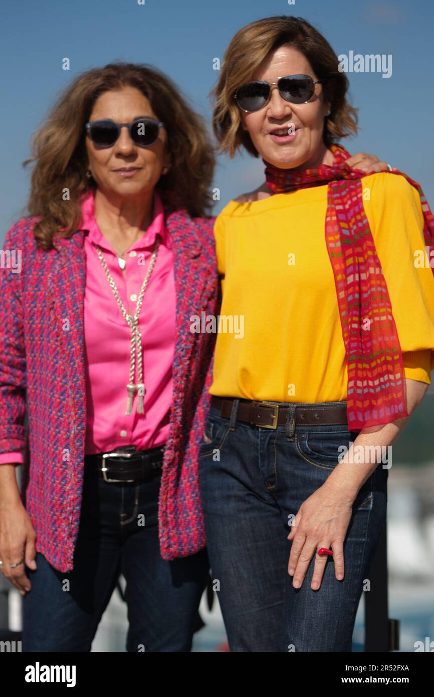 Madrid, Spagna. 31st maggio, 2023. Lolita Flores (L) e Maria Pujalte (R) partecipano a 'Las Invisibles' di SkyShowtime photocall all'Emperador Hotel il 31 maggio 2023 a Madrid, Spagna. (Foto di Oscar Gonzalez/NurPhoto) Credit: NurPhoto SRL/Alamy Live News Foto Stock