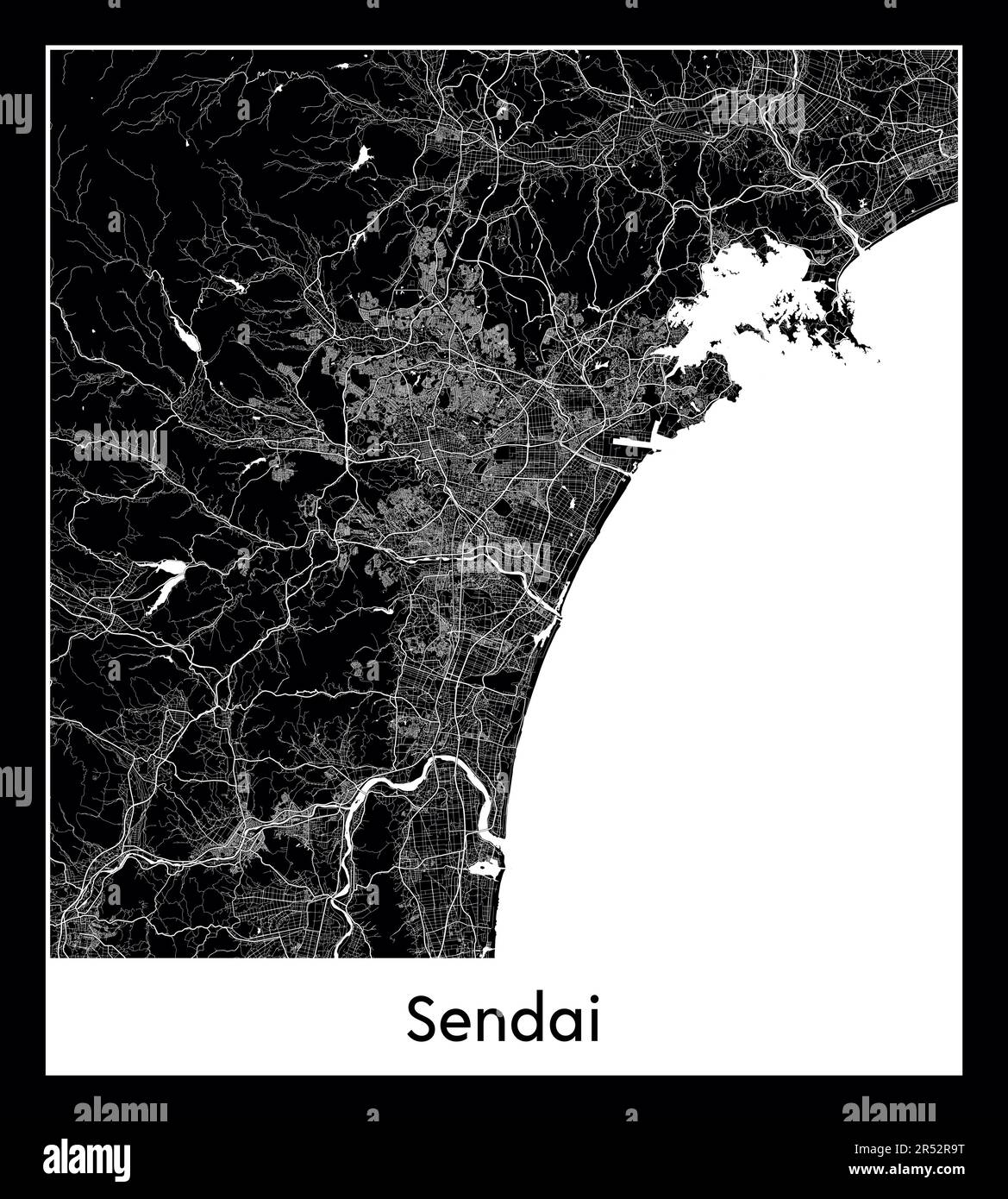 Mappa minima della città di Tokyo (Giappone Asia)Mappa minima della città di Tokyo (Giappone Asia) Illustrazione Vettoriale