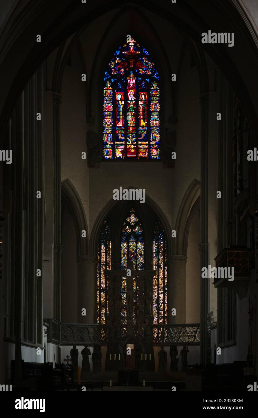 Famose vetrate, Cattedrale di Augusta, Baviera, Germania Foto Stock