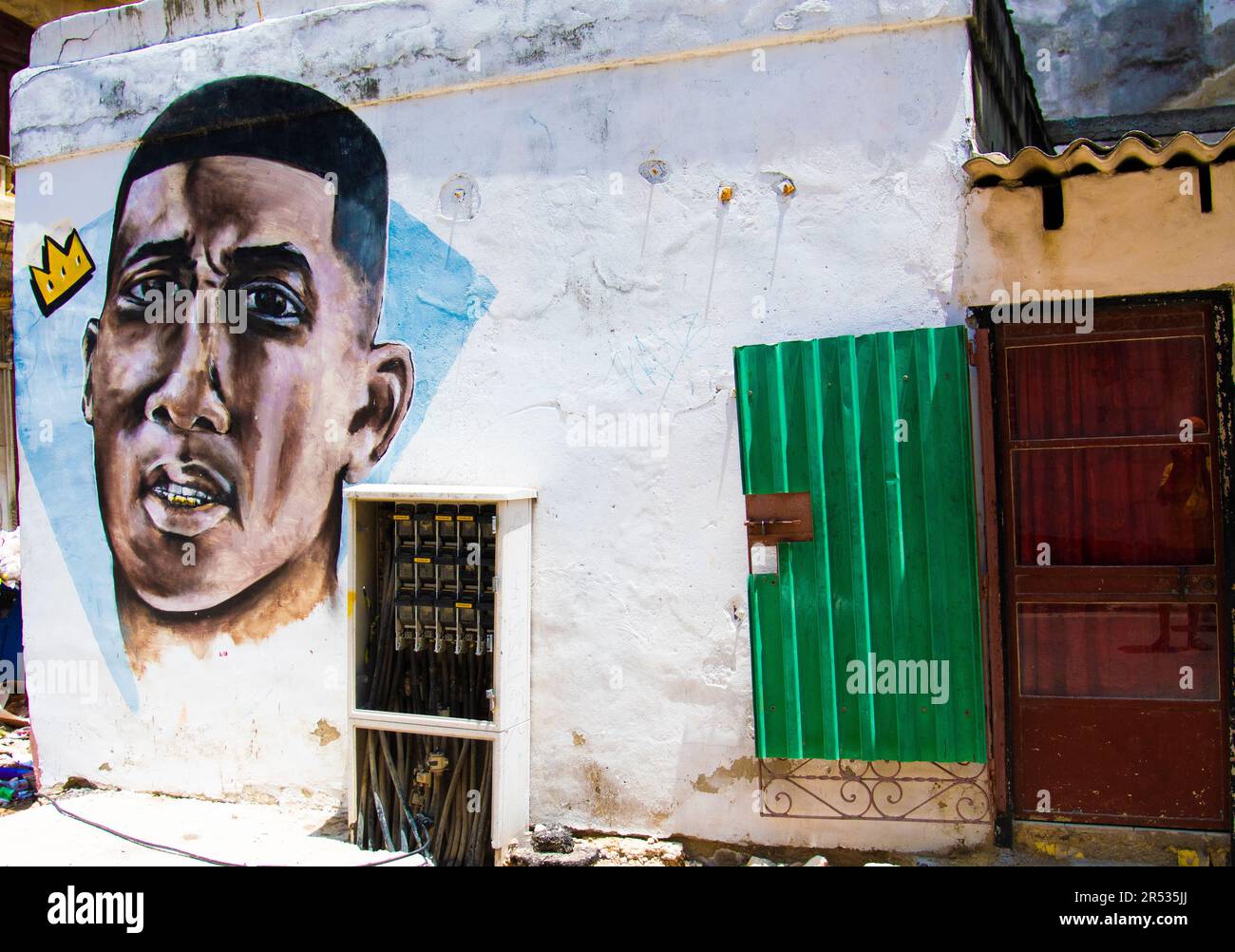 Opere murali di strada a l'Avana, Cuba. Foto Stock