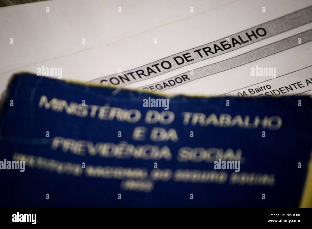 São PAULO, SP - 31.05.2023: DESEMPREGO TEM MENOR TAXA NO TRIMESTRE - il tasso di disoccupazione è stato del 8,5% nel primo trimestre del 2023. Questa variazione di 0,1 punti percentuali rispetto al trimestre precedente, da novembre 2022 a gennaio 2023 (8,4%), dimostra stabilità nell'indice, sulla base dei dati del Continuous National Household Sample Survey (Continuous PNAD), rilasciato questo Mercoledì (31) dall'Istituto Brasiliano di Geografia e Statistica (IBGE). (Foto: Aloisio Mauricio/Fotoarena) Foto Stock