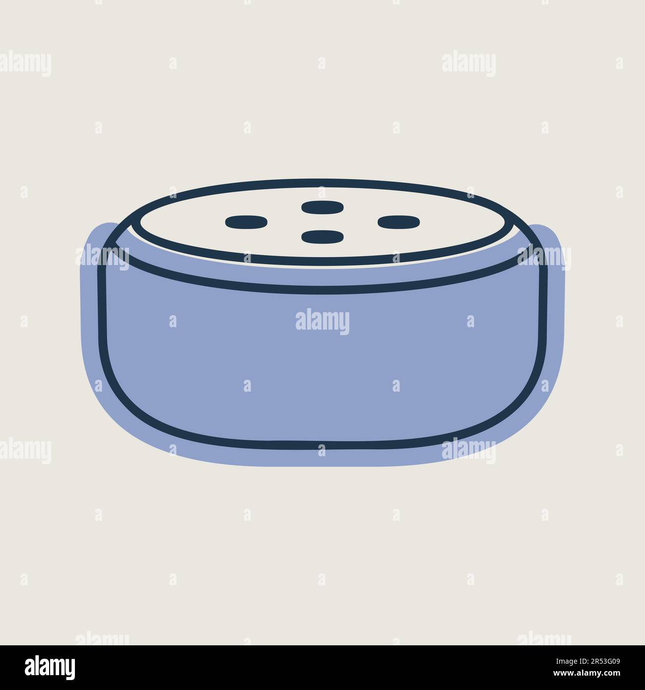 Altoparlante intelligente di piccole dimensioni con icona del vettore di riconoscimento vocale. Simbolo grafico per il design di applicazioni, logo, app e siti Web musicali e audio Illustrazione Vettoriale