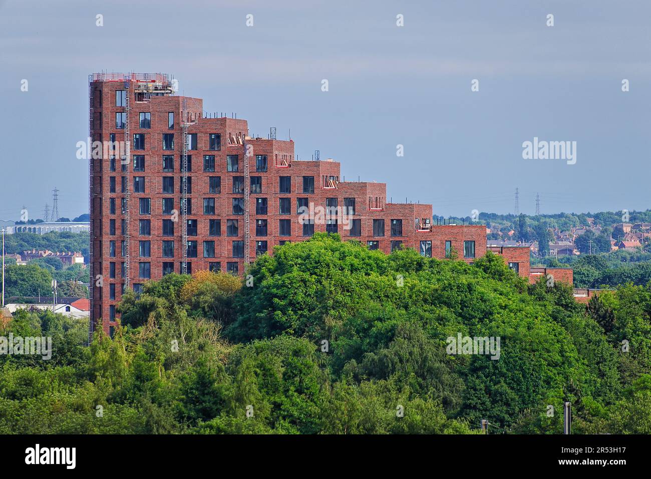 Gli appartamenti Springwell Gardens sono attualmente in costruzione nel centro di Leeds. Foto Stock