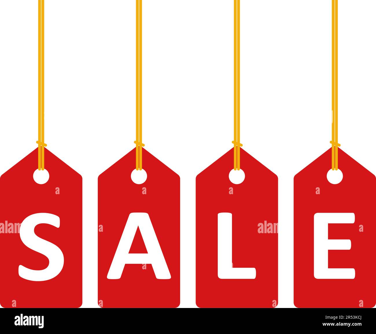 Vendita lettering con etichette e stringhe. Illustrazione vettoriale Illustrazione Vettoriale