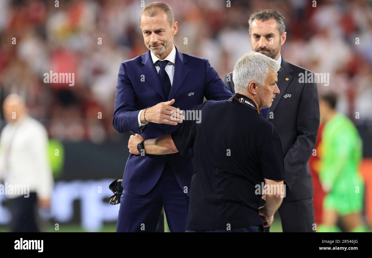 Puskás Aréna, UNGHERIA - 31 MAGGIO: UEFA Europa League finale di calcio tra il Sevilla FC e AS Roma allo stadio Puskás Aréna di Budapest, il 31 maggio 2023. Photo by, Kredit: Gabriella Barbara, Alamy Live News Foto Stock