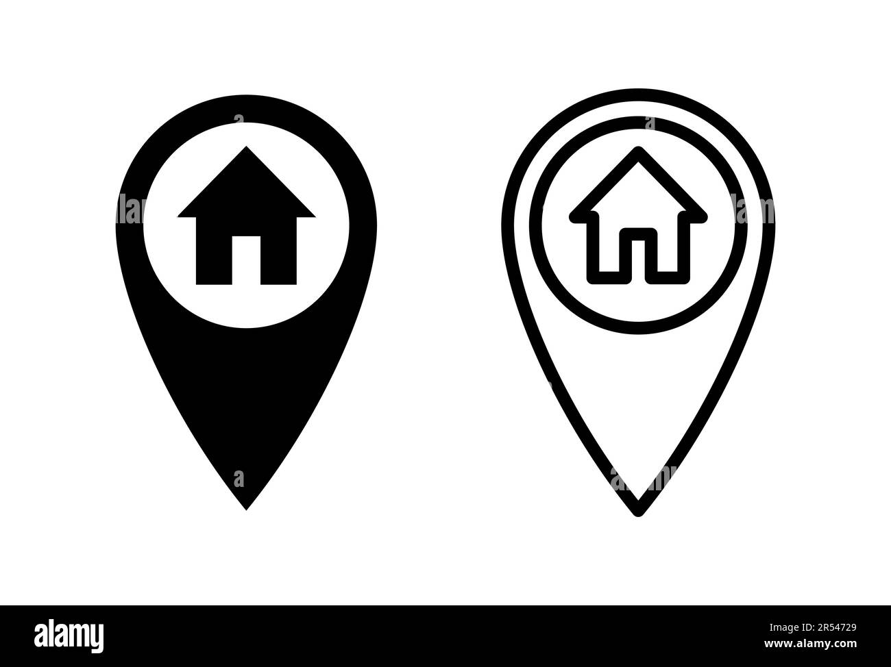 Icona dell'indirizzo impostata. vettore icona posizione casa Illustrazione Vettoriale