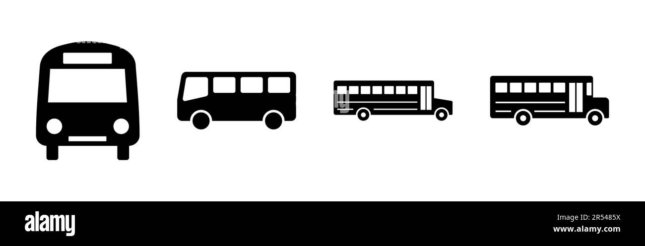 Icona Bus impostata. Icona vettore bus Illustrazione Vettoriale