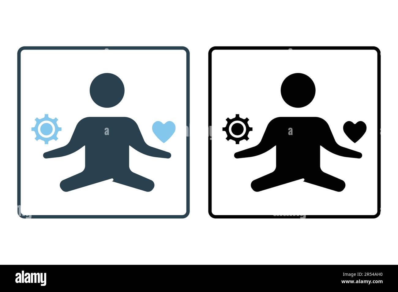 Icona Gestione stress. icona relativa allo yoga, alla meditazione, al relax. Design a icone solido. Semplice disegno vettoriale modificabile Illustrazione Vettoriale