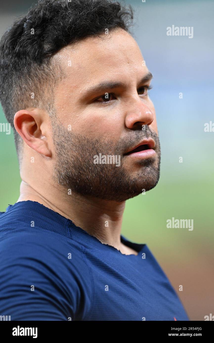 Houston Astros secondo baseman JOSE ALTUVE (27) prima della partita MLB tra i Minnesota Twins e gli Houston Astros su Martedì, 30 maggio 2023, a min Foto Stock