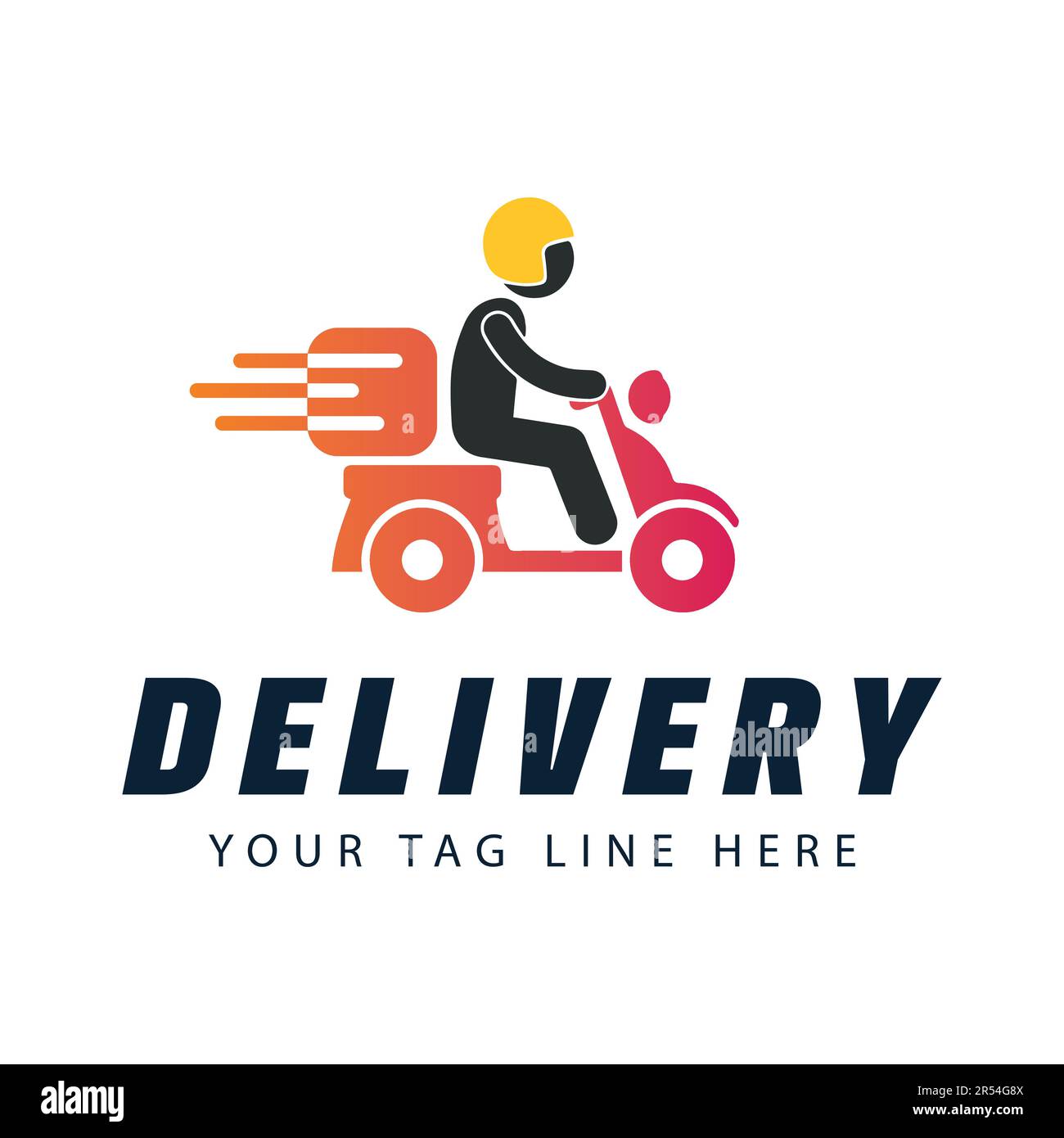 Logo per la consegna di cibo Design Fast Delivery Fork e logo Spoon Illustrazione Vettoriale