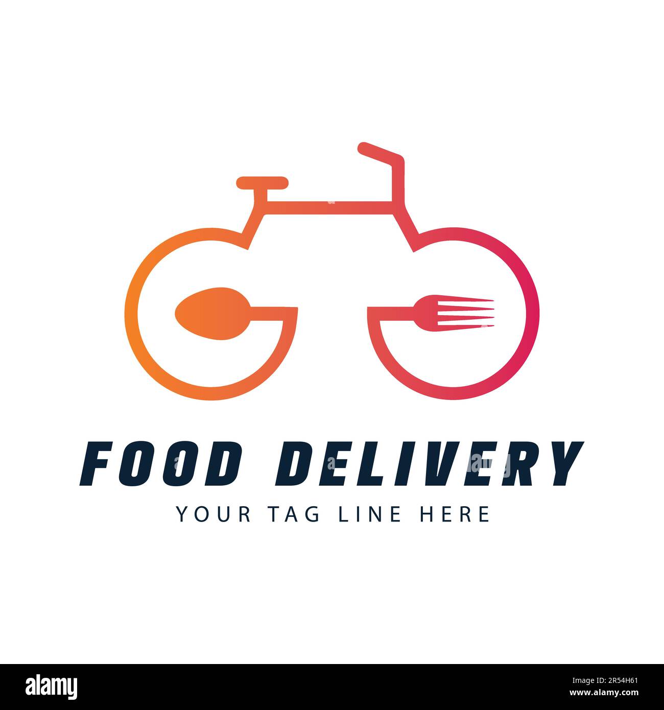 Logo per la consegna di cibo Design Fast Delivery Fork e logo Spoon Illustrazione Vettoriale