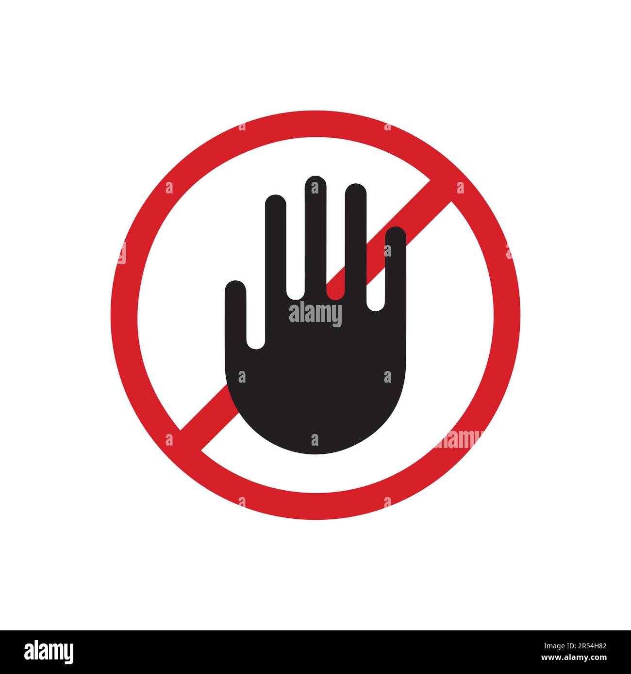 Dispositivo di arresto manuale per il design del logo vietato ai dispositivi mobili Illustrazione Vettoriale