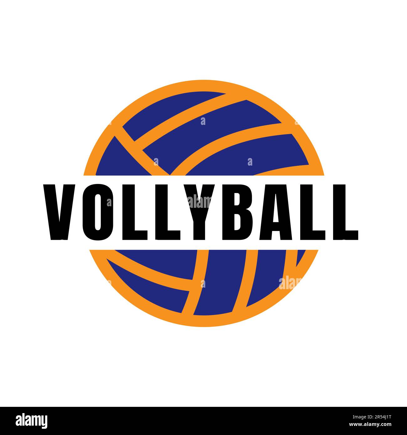 Logo sportivo per pallavolo, club di pallavolo. Emblema per club di pallavolo, modello con logo Illustrazione Vettoriale