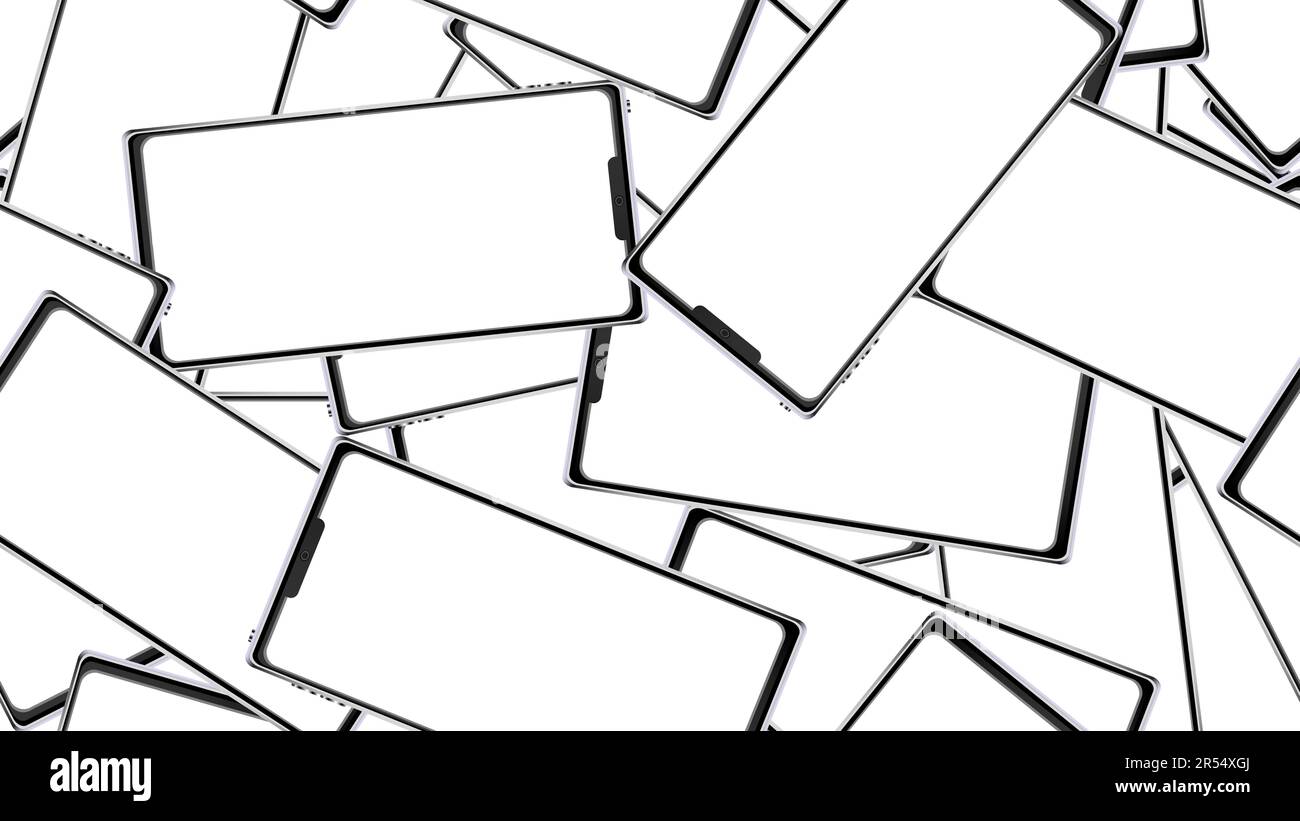 Texture, motivo fluido di moderno alla moda bello lucido costoso intelligente realistico isometrico surround smartphone, telefoni cellulari, touchscreen devic Illustrazione Vettoriale