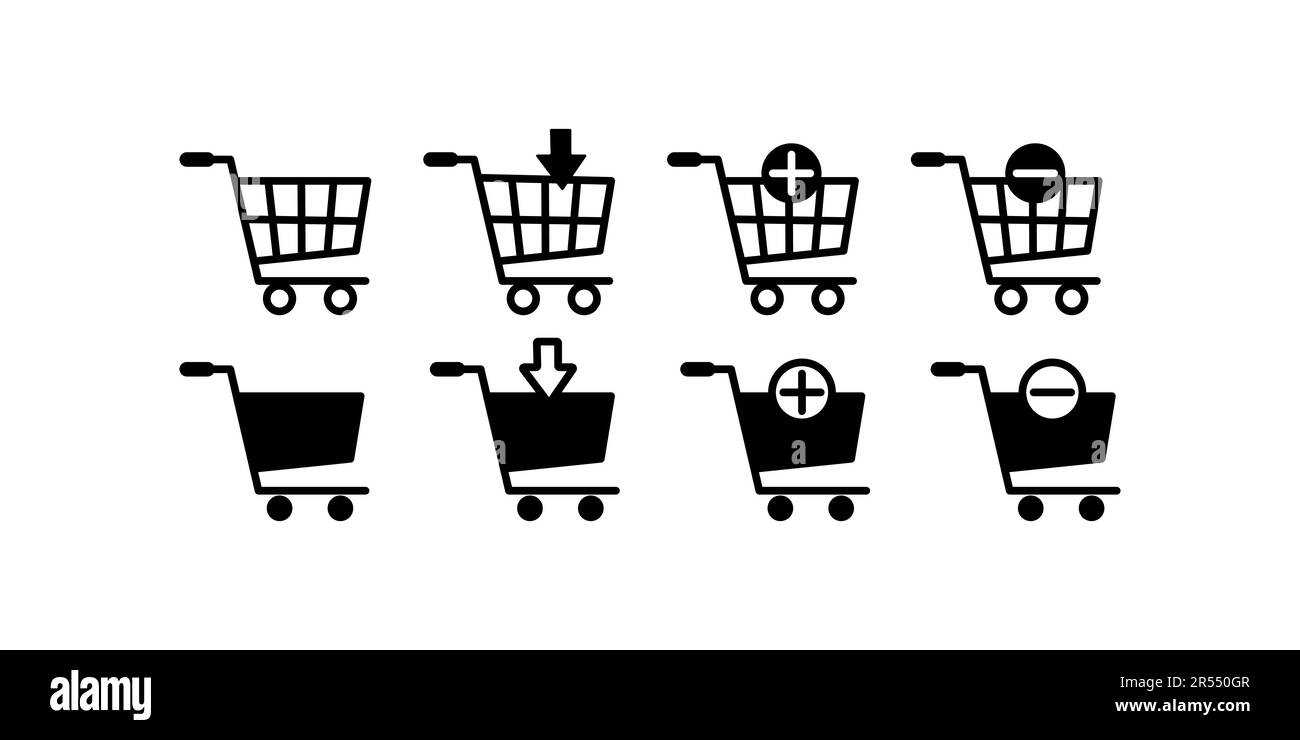 Carrello Shopping icona o logo simbolo di segno isolato vettore illustrazione - Collezione di alta qualità nero stile vettore icone Illustrazione Vettoriale