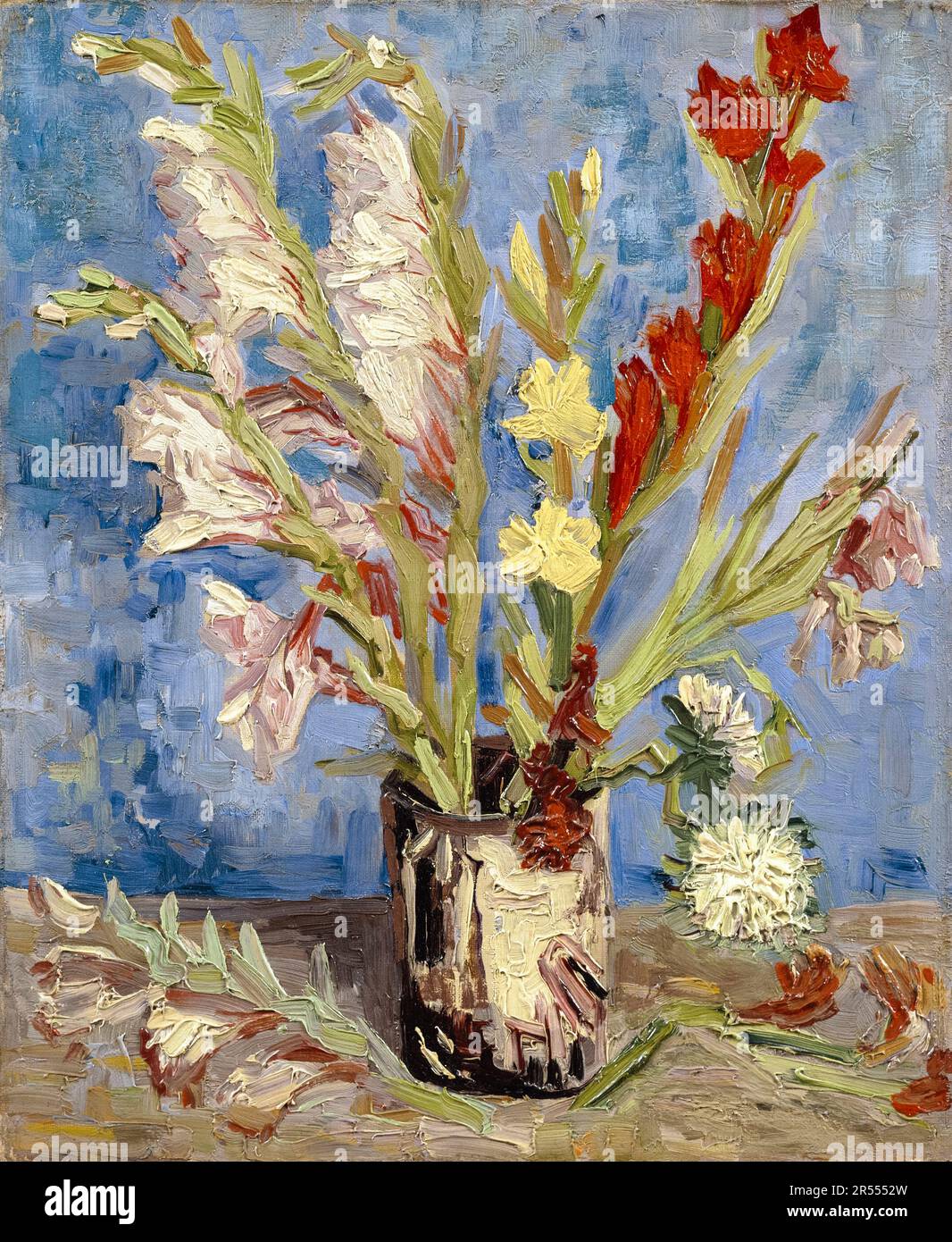 Vincent van Gogh, Vase con Gladioli e Mostri Cinesi, Still Life Painting 1886 Foto Stock