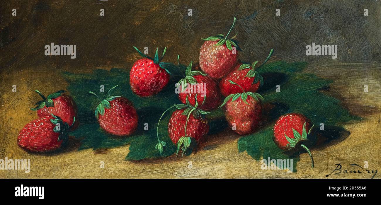 Paul Baudry, Studio sulle fragole, pittura a vita morta prima del 1886 Foto Stock