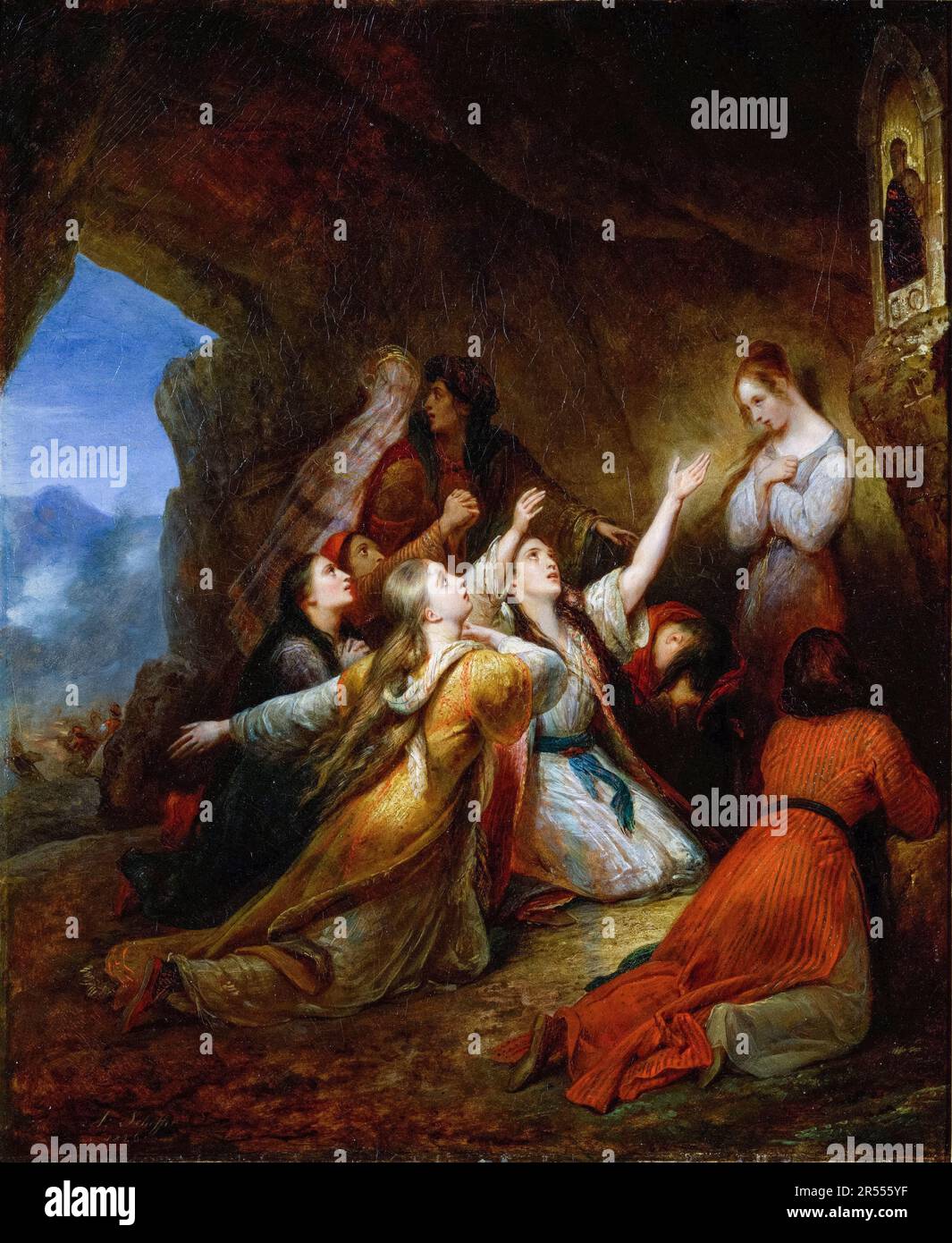Ary Scheffer, Donne greche, implorazione alla Vergine di assistenza, pittura 1826 Foto Stock