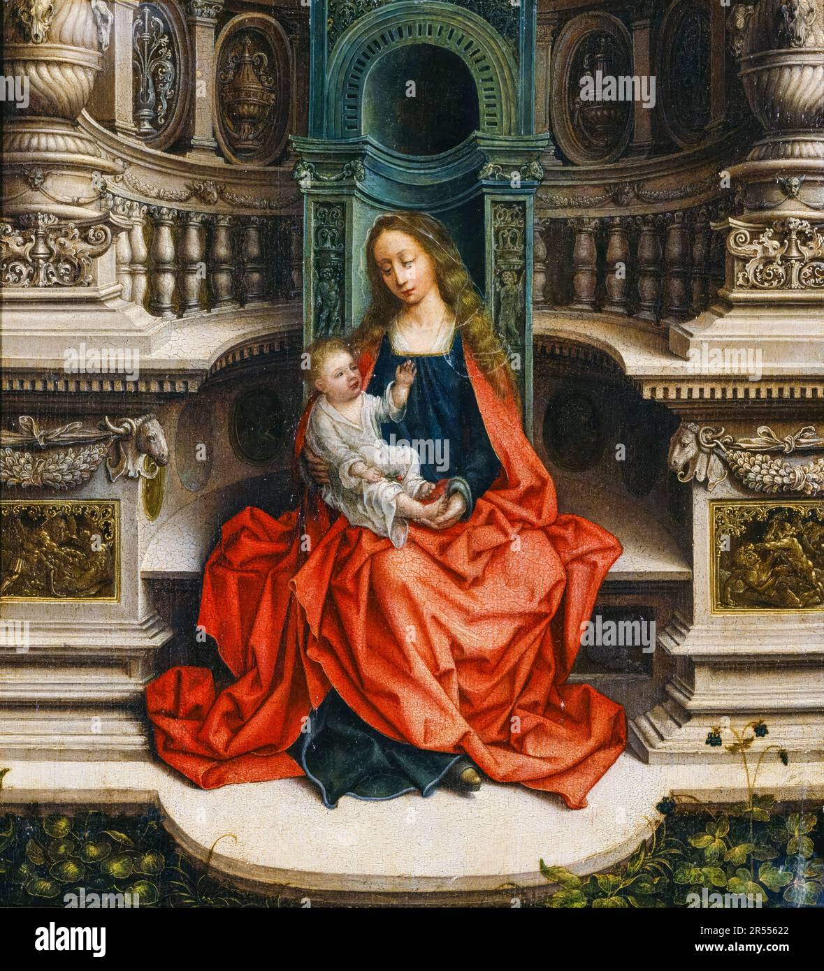 Adriaen Isenbrandt, la Madonna col Bambino in trono, dipinto prima del 1551 Foto Stock
