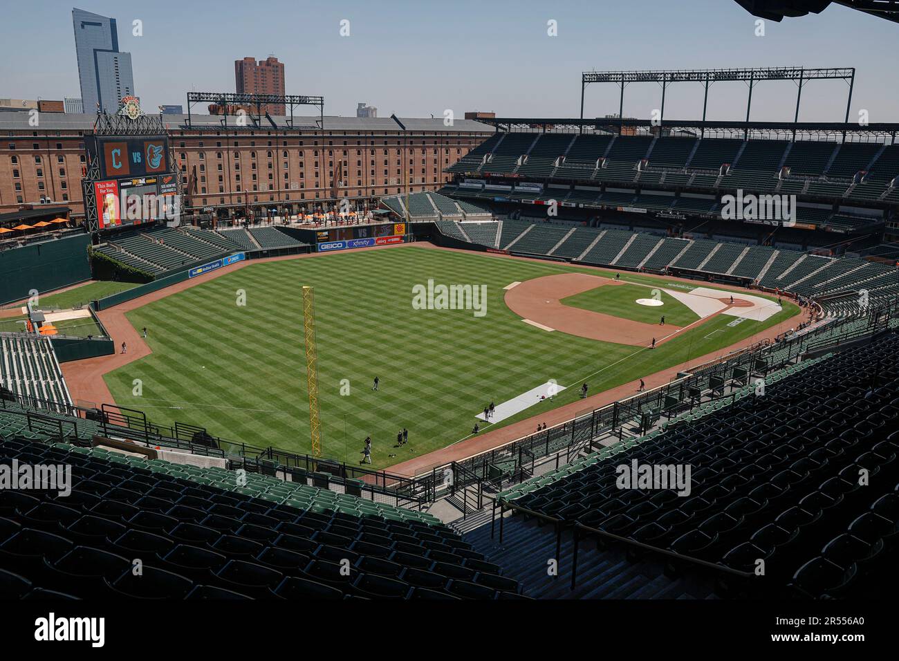 Baltimora, MD, USA; Una panoramica generale del campo prima di una partita di MLB tra i Baltimore Orioles e i Cleveland Guardians mercoledì 3 maggio Foto Stock