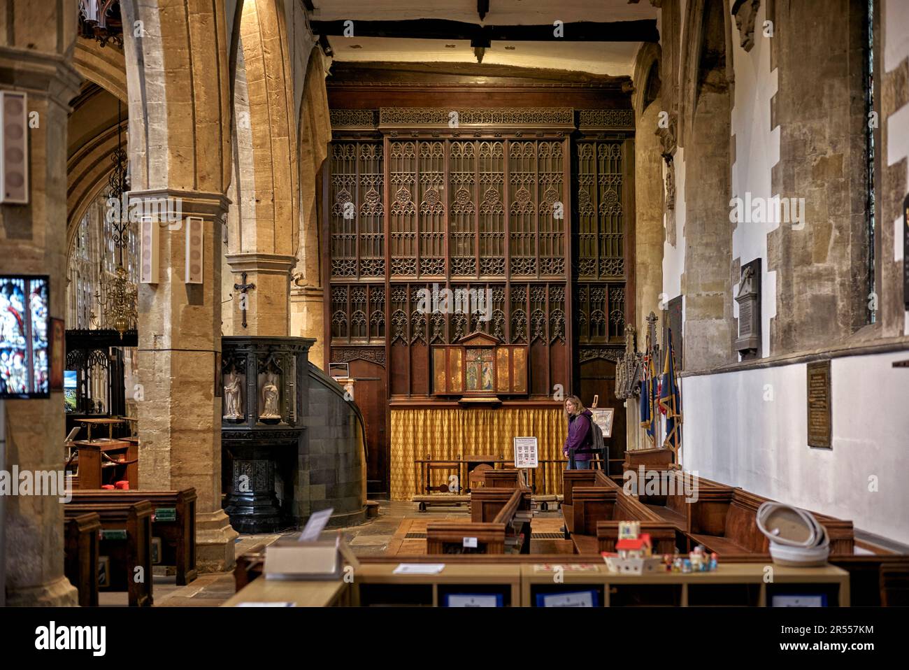 St Thomas Beckett cappella nella chiesa della Santissima trinità, Stratford Upon Avon, Inghilterra UK Foto Stock