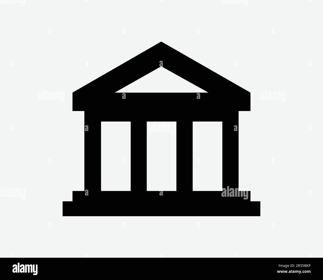 Icona Banca. Finanza costruzione investimenti Banche Governo Tribunale di Giustizia Museo segno simbolo Nero Illustrazione grafica Clipart EPS vettore Illustrazione Vettoriale