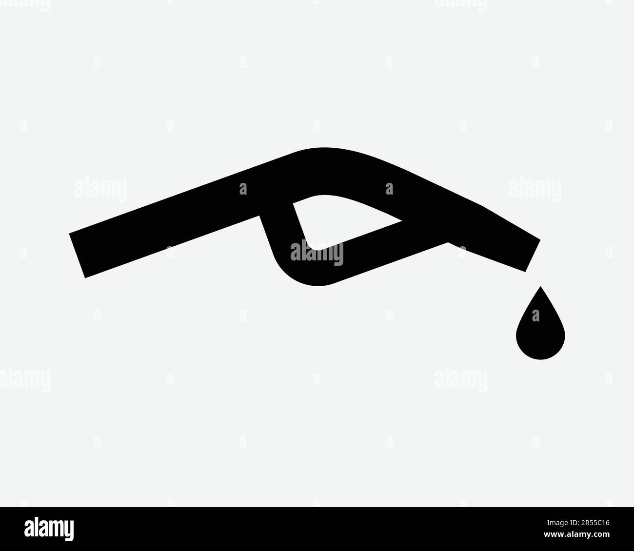 Icona dell'ugello della pompa di alimentazione. Benzina benzina benzina benzina benzina benzina benzina Diesel gocciolatoio di riempimento simbolo nero illustrazione grafica Clipart EPS vettore Illustrazione Vettoriale