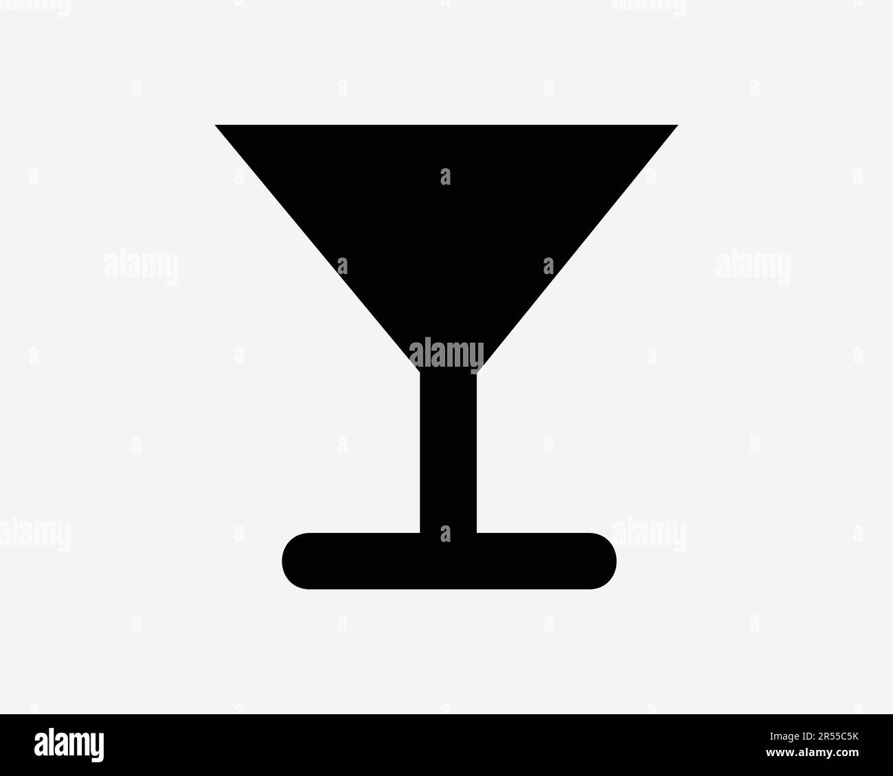Cocktail vetro icona. Alcool Bar Martini bevanda Party Wine Cup forma Margarita segno simbolo Nero Illustrazione grafica Clipart EPS Vector Illustrazione Vettoriale