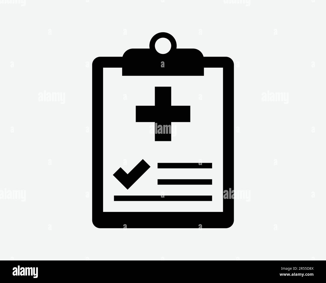 Icona del modulo di valutazione medica. Cartella clinica del paziente dell'ospedale simbolo del risultato del test simbolo grafico grafico grafico illustrazione Clipart EPS Vector Illustrazione Vettoriale