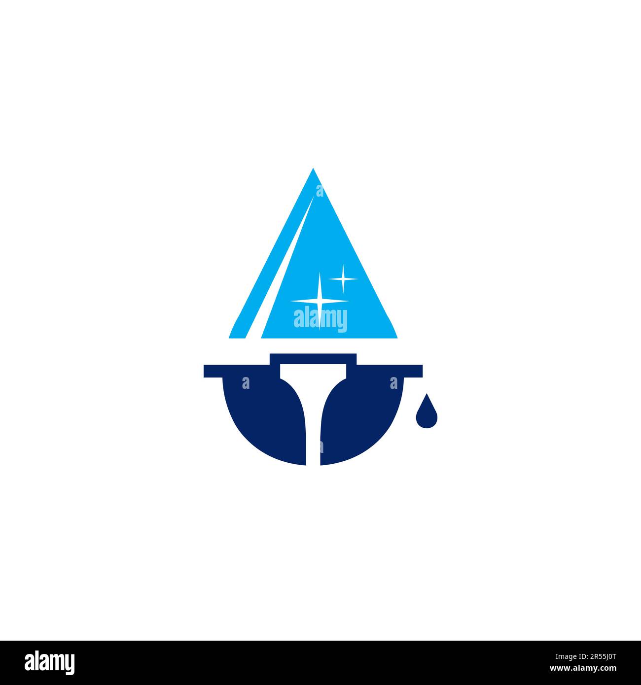 Logo Water Clean. Logo del servizio di pulizia. Logo Water Drop Illustrazione Vettoriale