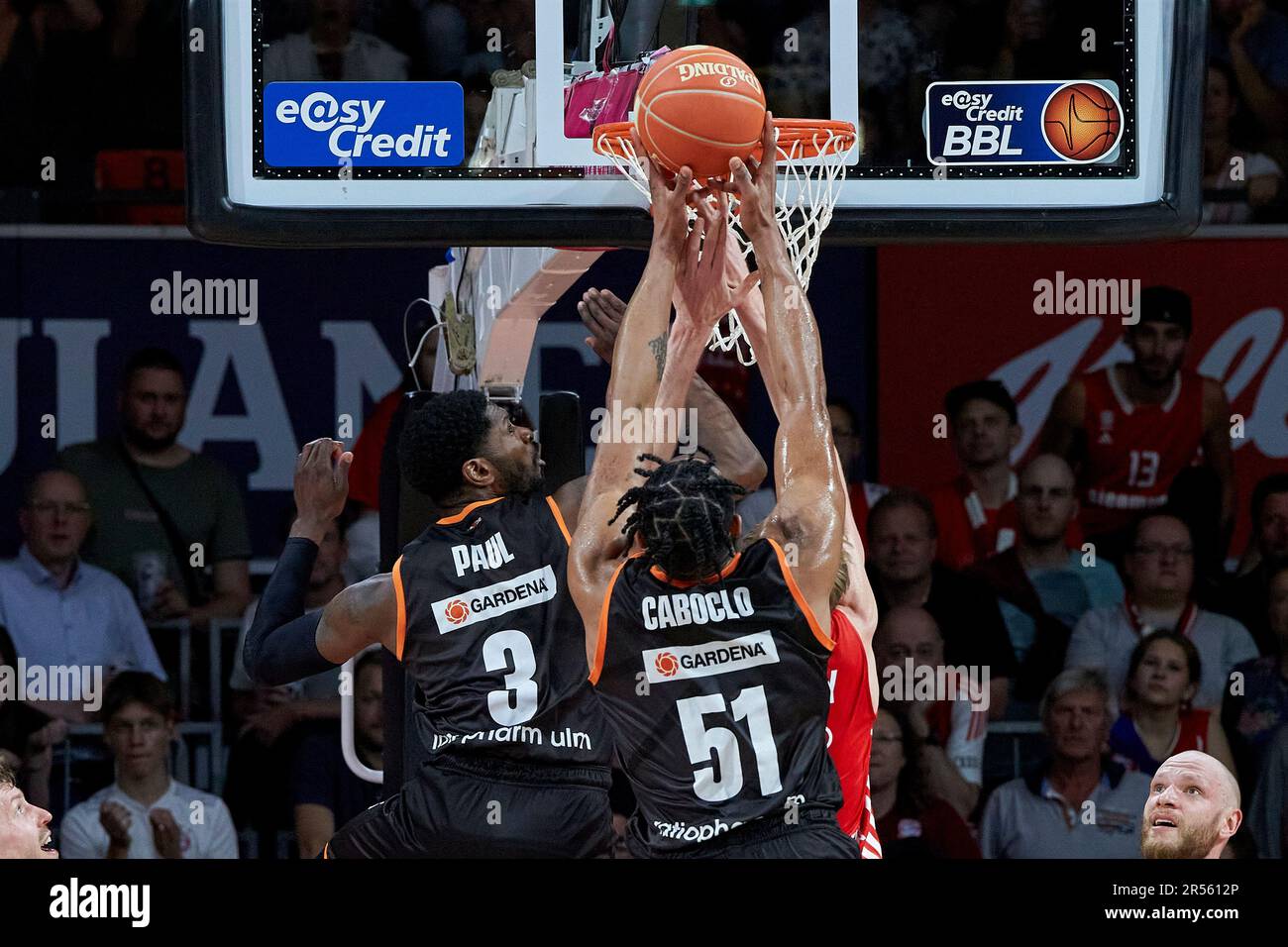 2022/2023 Basketball Bundesliga, FC Bayern München vs ratiopharm ulm, Playoff Halbfinale gioco 2 2023-05-30 in München (Audi Dome) PAUL Brandon (ratto Foto Stock