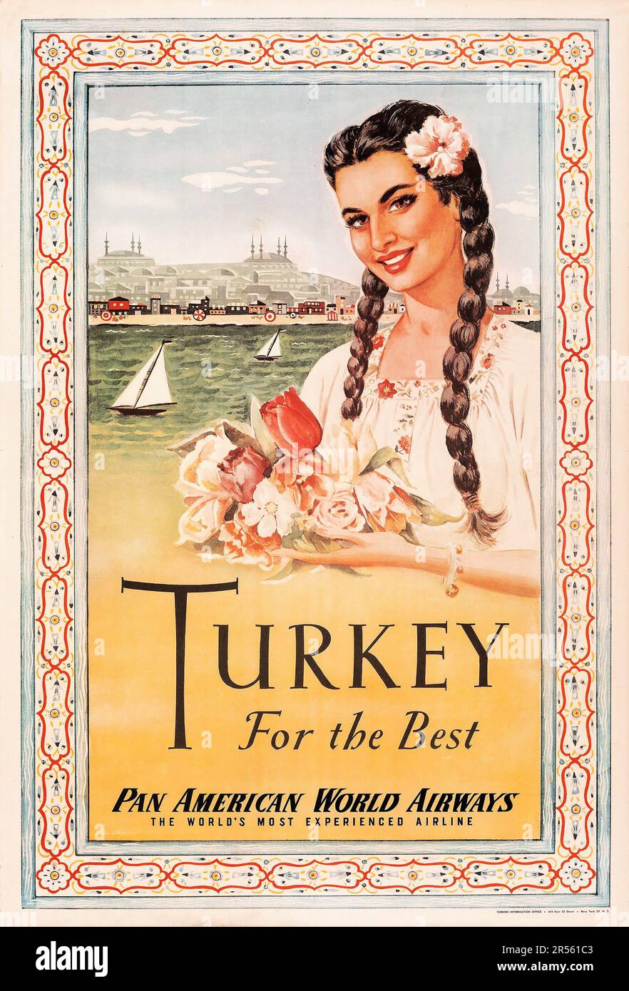 Pan Am - Turchia per il meglio (Pan American World Airways, c.1955). Poster di viaggio Foto Stock