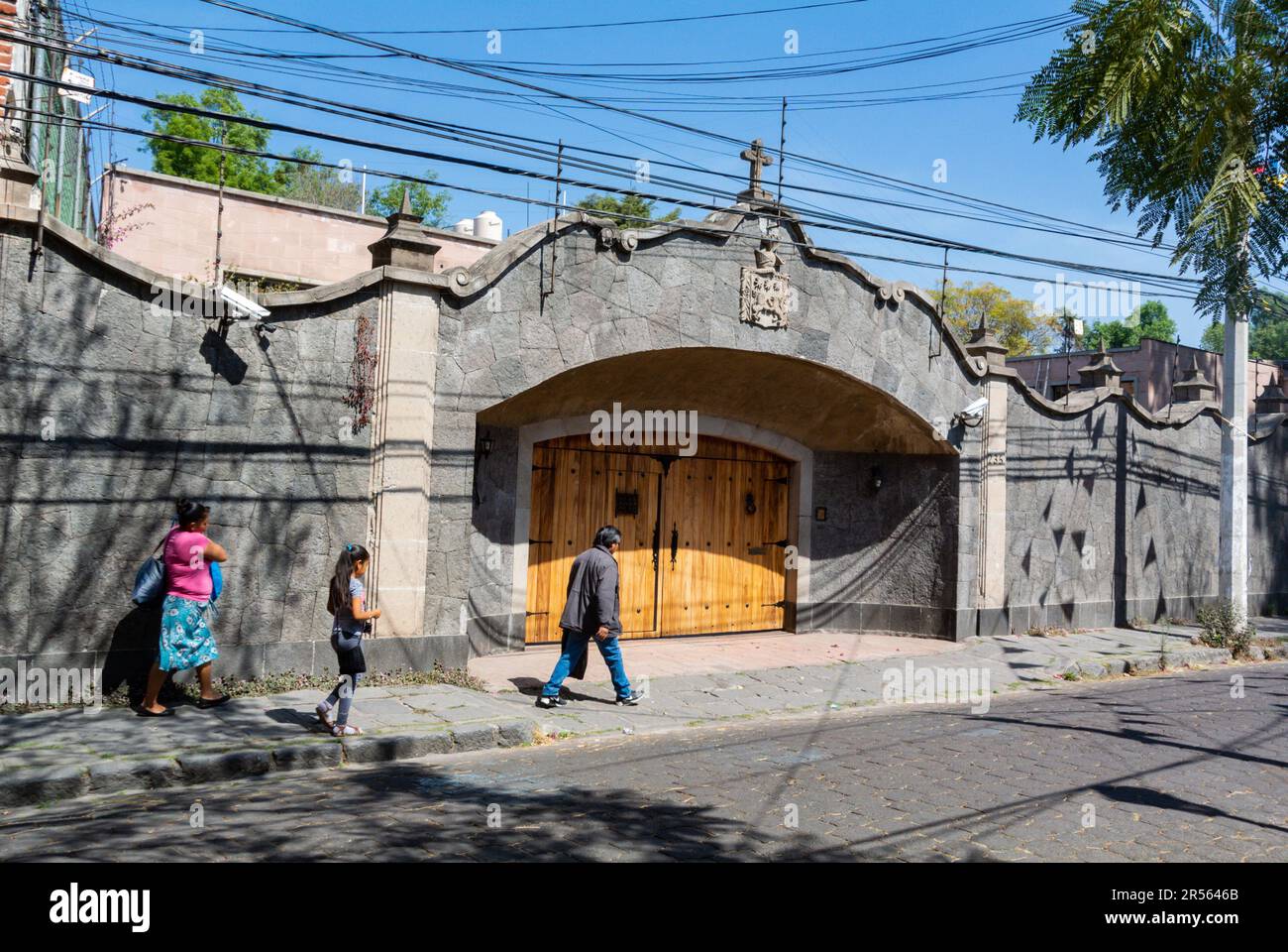 Coyoacan, Città del Messico, scena di strada a Coyoacan che è una delle più antiche zone di Città del Messico. Foto Stock