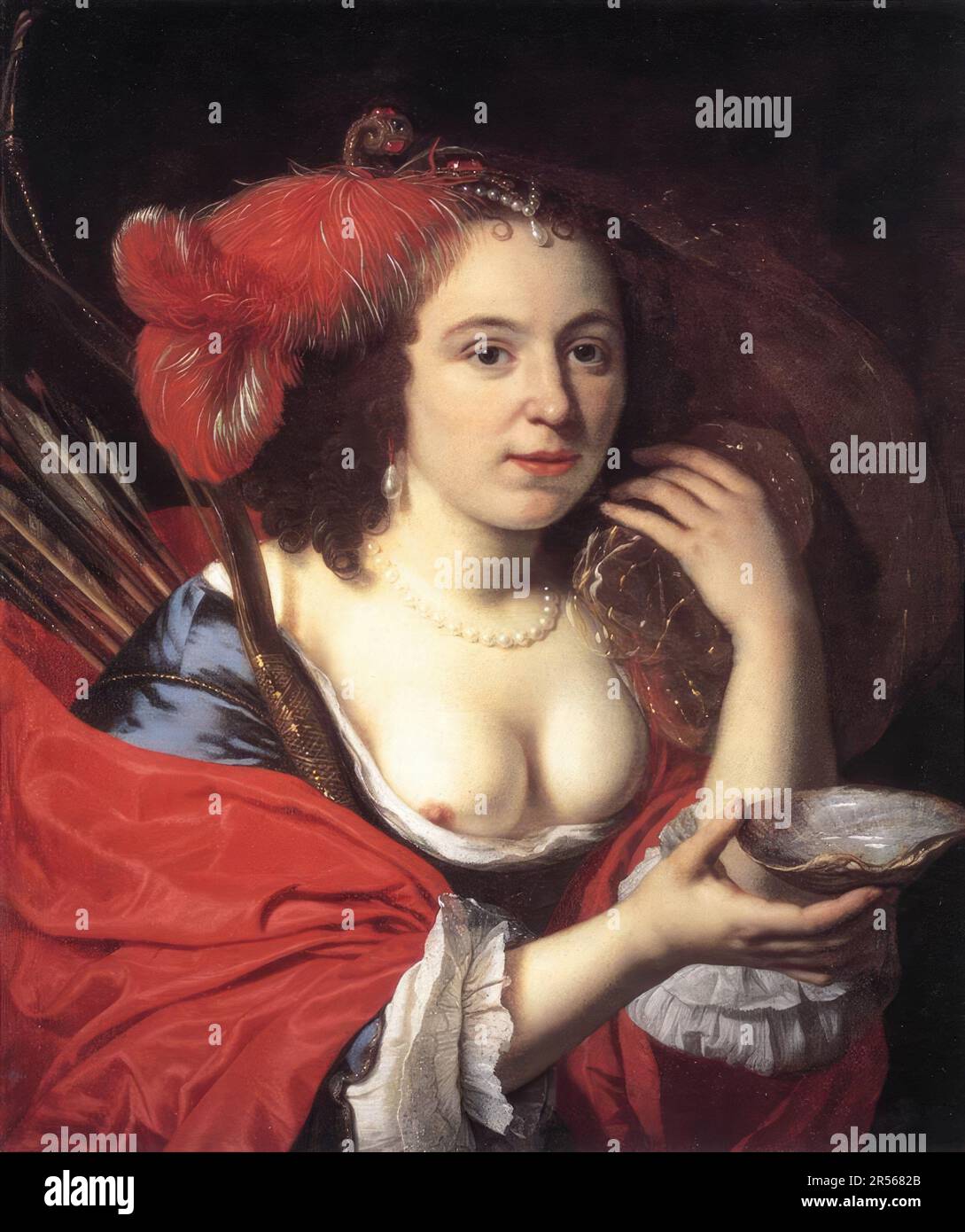 Bartholomeus van der Helst (1613-1670) moglie dell'artista Anna du Pire nel ruolo di Granida Foto Stock