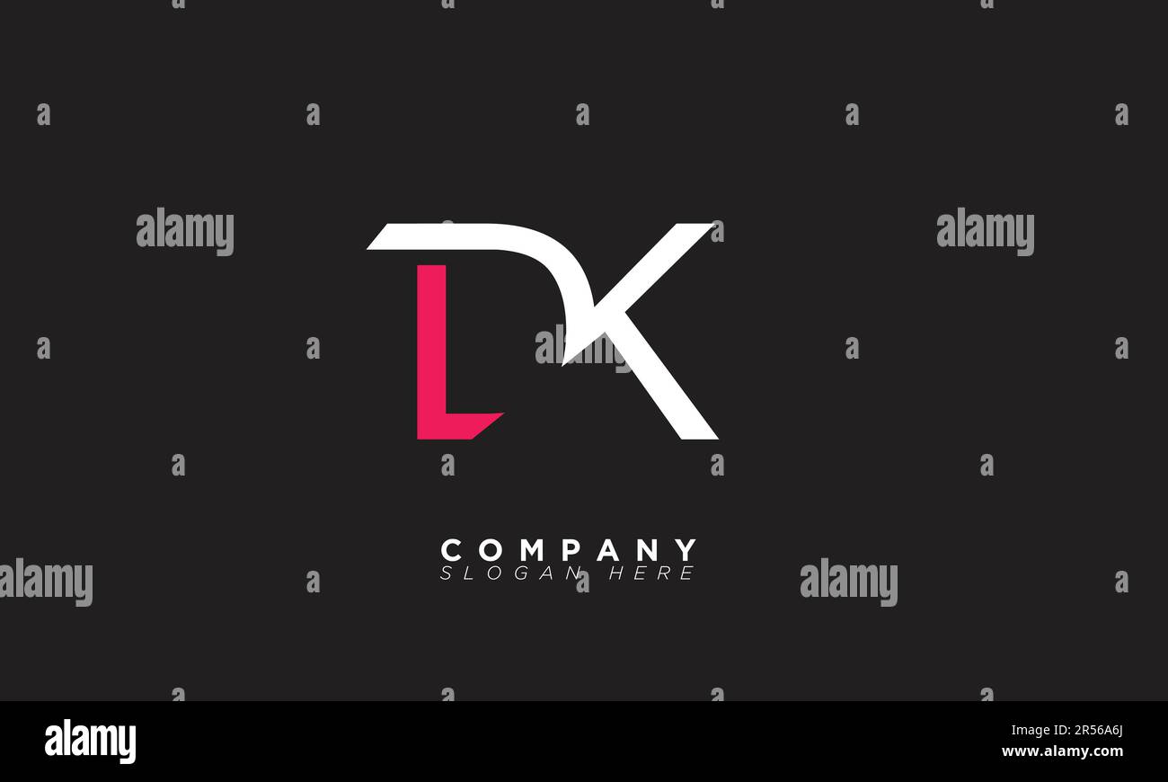 Lettere alfabetiche DK iniziali logo monogramma Illustrazione Vettoriale
