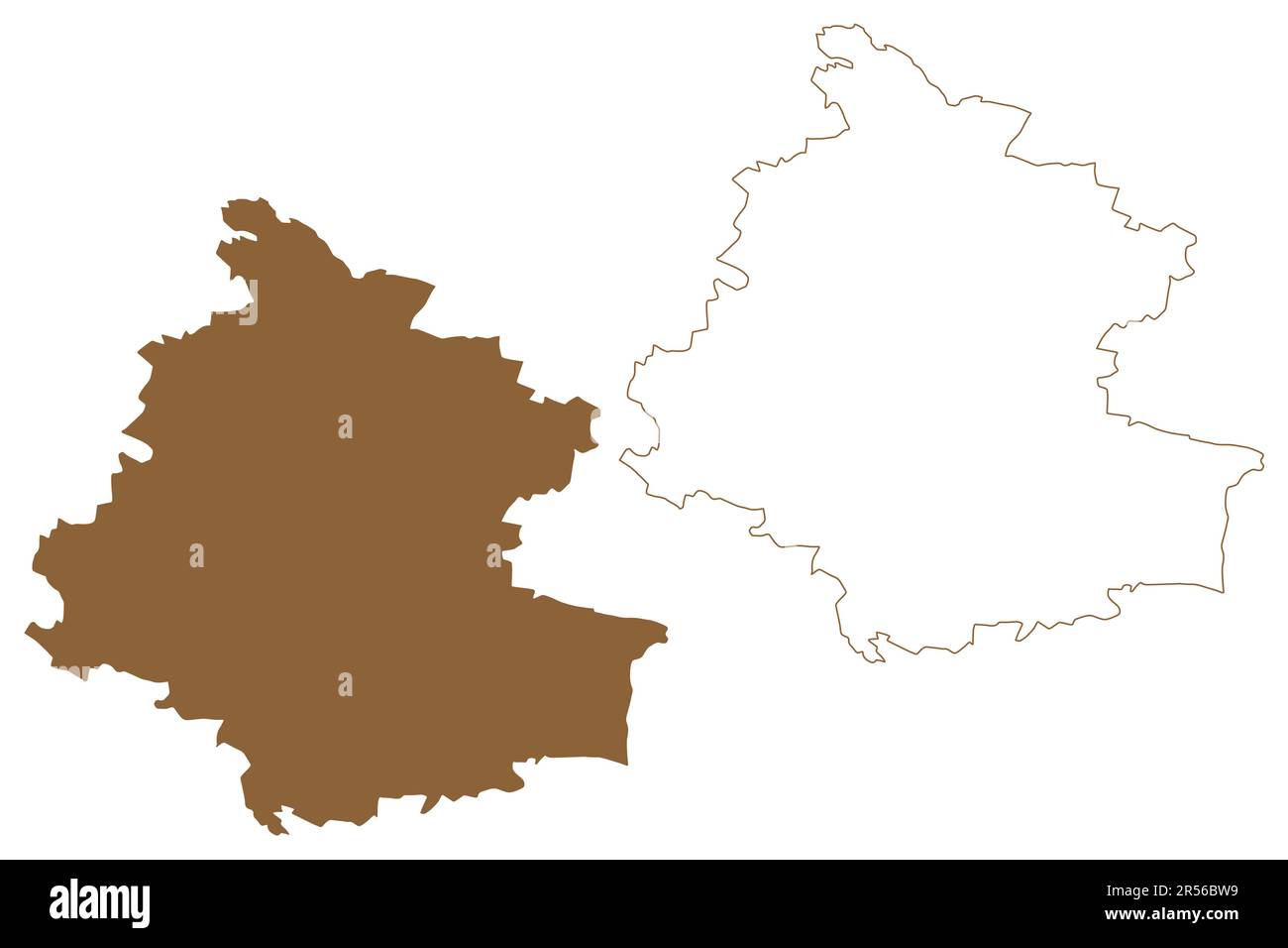 Distretto del corno (Repubblica d'Austria o Österreich, bassa Austria o stato di Niederösterreich) illustrazione vettoriale della mappa, schizzo dello schizzo dello scribble Bezirk Mappa del corno Illustrazione Vettoriale