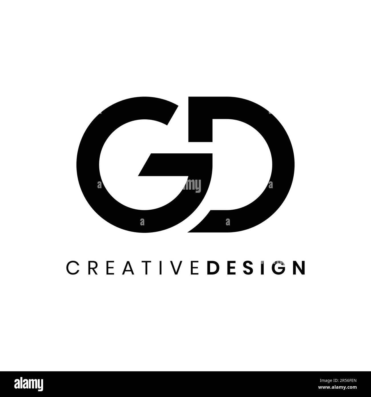 Illustrazione vettoriale semplice e moderna del disegno iniziale del logo GD Illustrazione Vettoriale