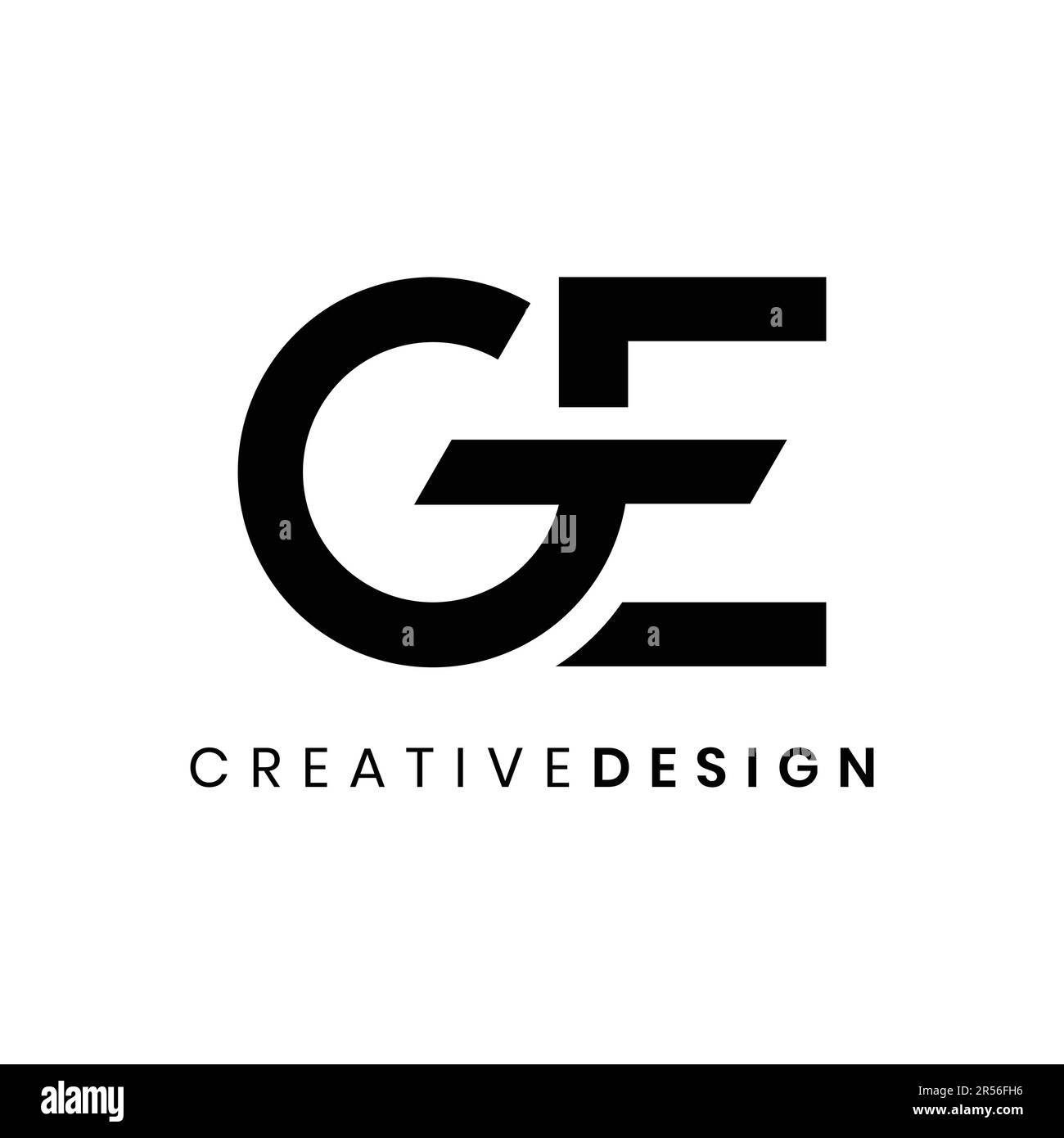Lettera creativa esclusiva vettore di design del logo GE per le aziende Illustrazione Vettoriale
