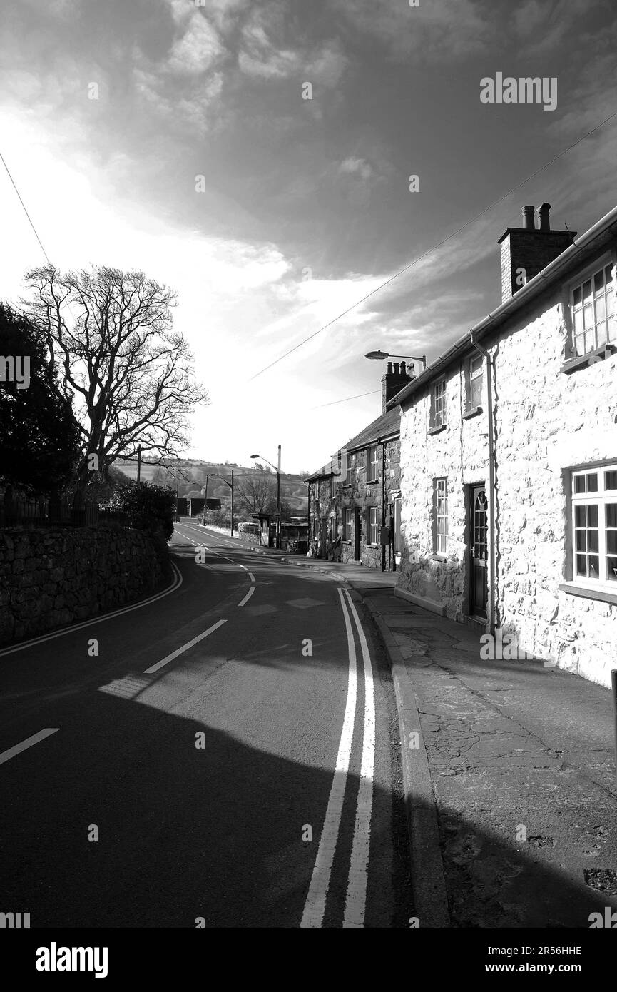 Church Street, Llanuwchllyn. Foto Stock